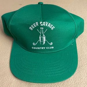 Beer savage green snap back hat